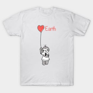 Cute sloth loves The Earth, Sloth save the earth shirt,Sloth lovers save the Earth, Sloth earth day shirt, T-Shirt